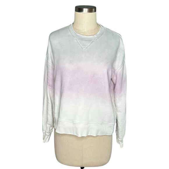ATM White Gray Pink Ombre Fade Pullover Crewneck Sweatshirt Women's Size XS - Picture 1 of 9